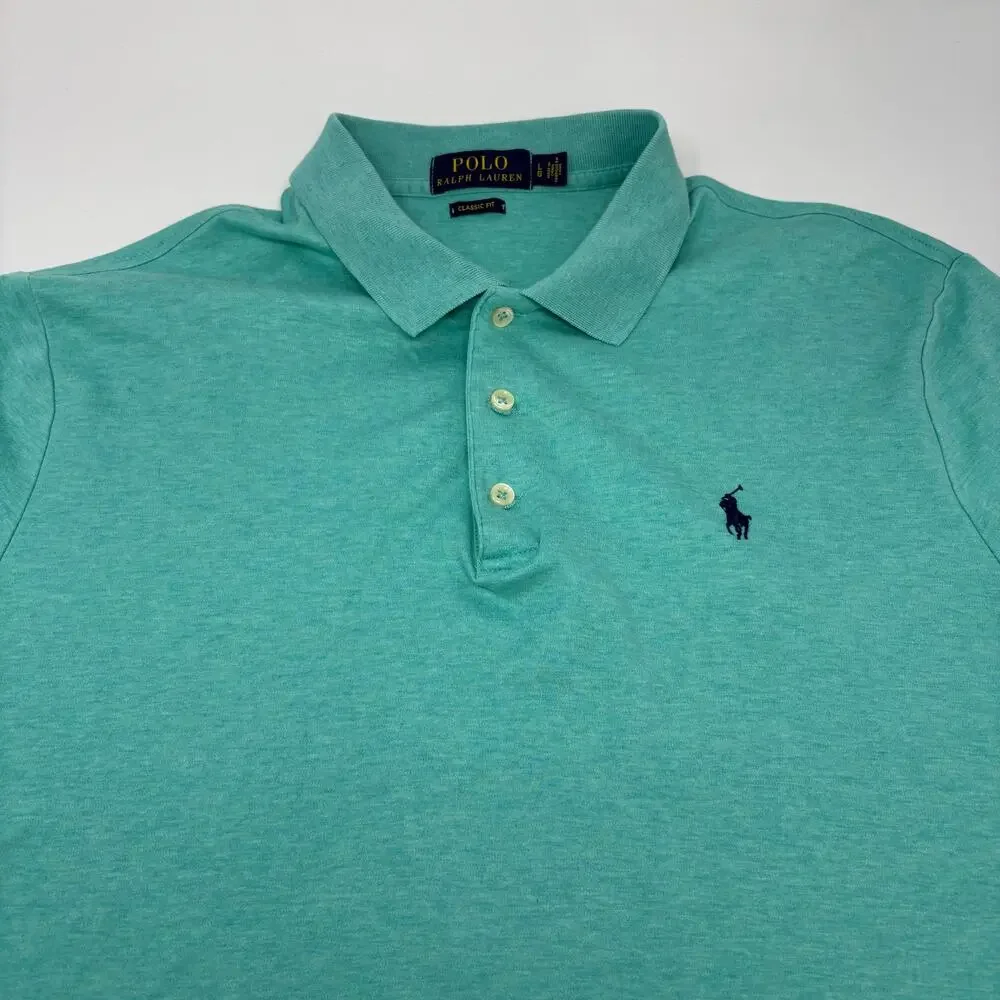 Polo Ralph Lauren‎ Large Mint Green Classic Fit Short Sleeve Cotton Shirt